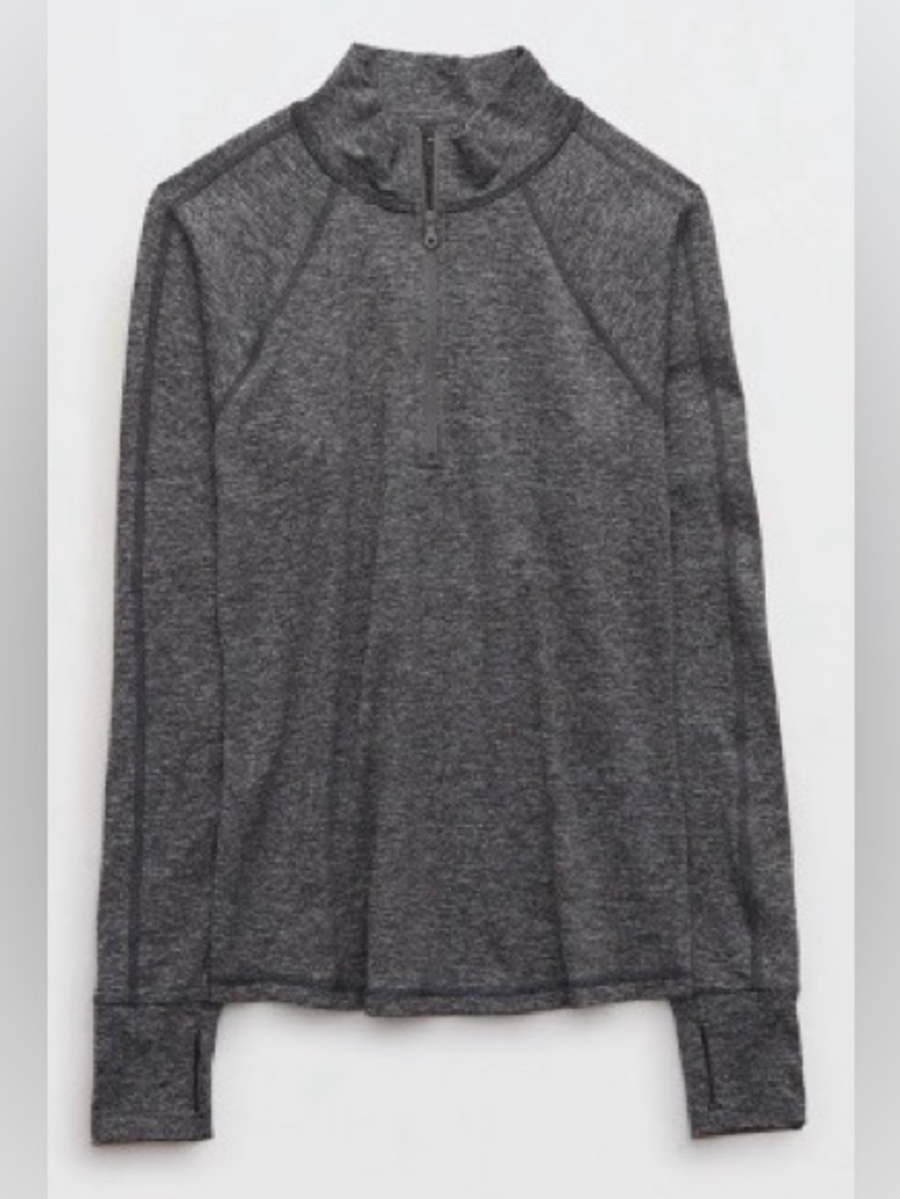 Offline by Aerie Warmup Quarter Zip, Dark Heather Grey, sz M